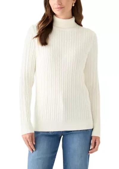 Women's Cable Knit Turtleneck Sweater