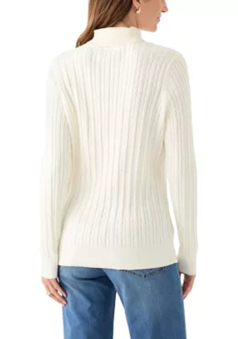 Women's Cable Knit Turtleneck Sweater