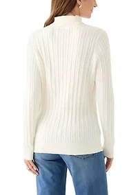 Women's Cable Knit Turtleneck Sweater