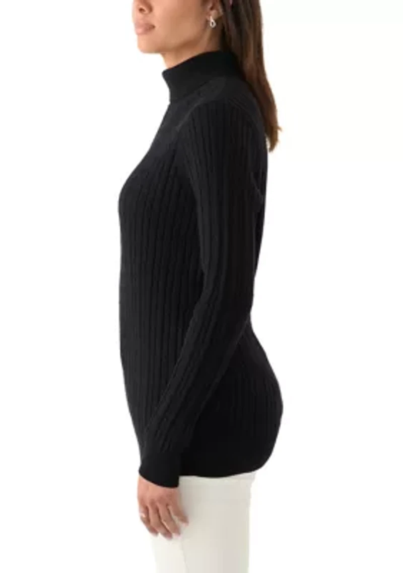 Women's Cable Knit Turtleneck Sweater