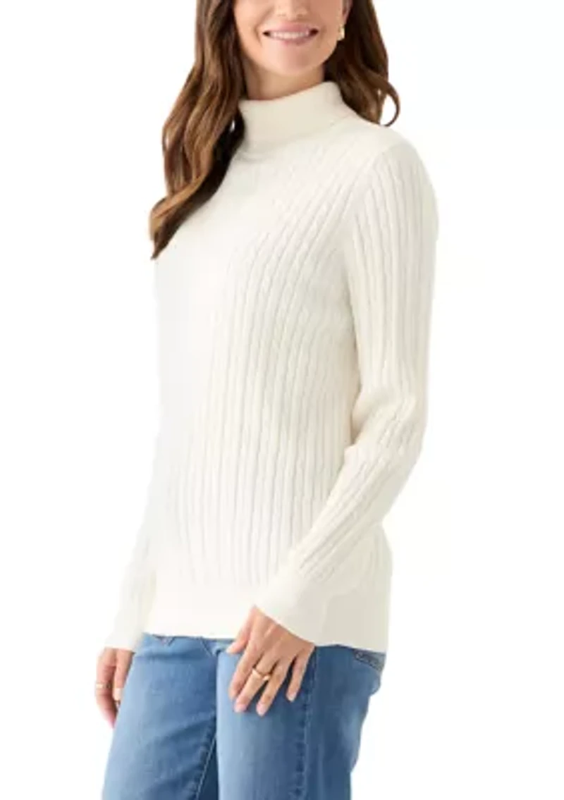 Women's Cable Knit Turtleneck Sweater