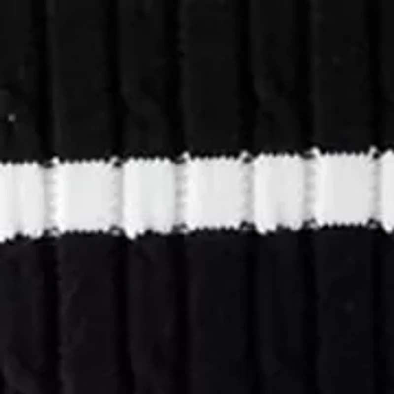Women's Long Sleeve Cable Crew Neck Stripe Sweater
