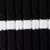 Women's Long Sleeve Cable Crew Neck Stripe Sweater