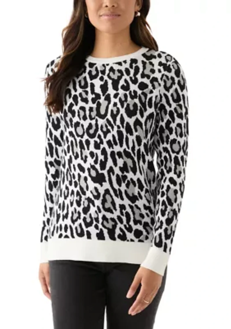 Women's Animal Printed Jacquard Knit Sweater