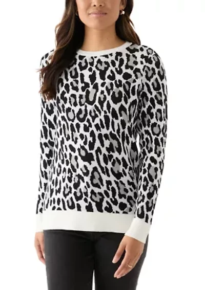Women's Animal Printed Jacquard Knit Sweater