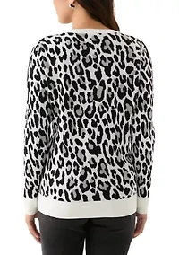 Women's Animal Printed Jacquard Knit Sweater