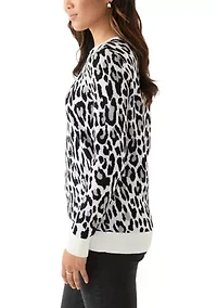 Women's Animal Printed Jacquard Knit Sweater