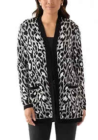 Women's Printed Jacquard Knit Cardigan