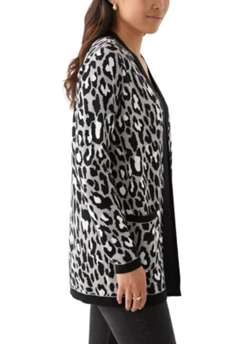 Women's Printed Jacquard Knit Cardigan