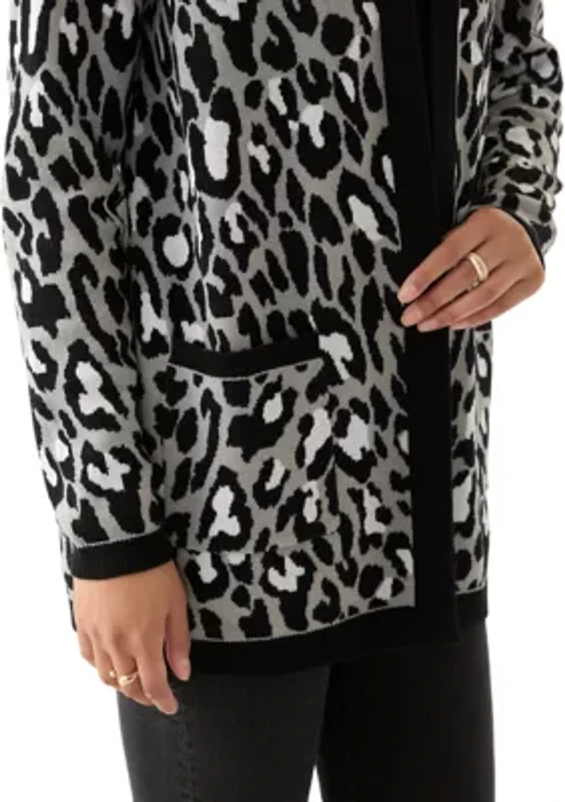 Women's Printed Jacquard Knit Cardigan