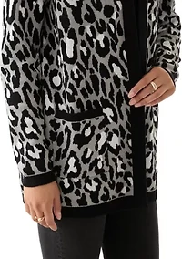Women's Printed Jacquard Knit Cardigan