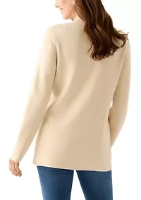 Women's Long Sleeve Heather Open Front Sweater Blazer