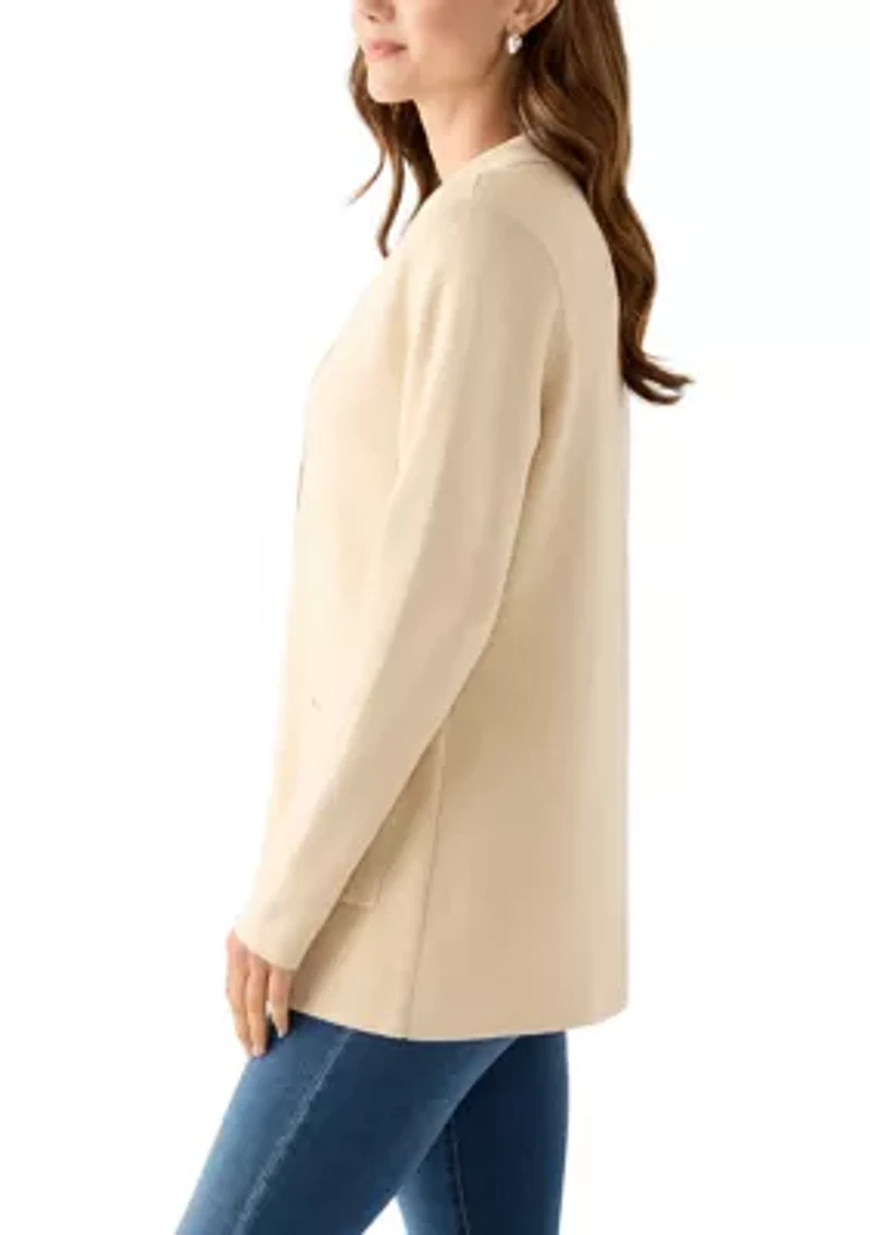 Women's Long Sleeve Heather Open Front Sweater Blazer