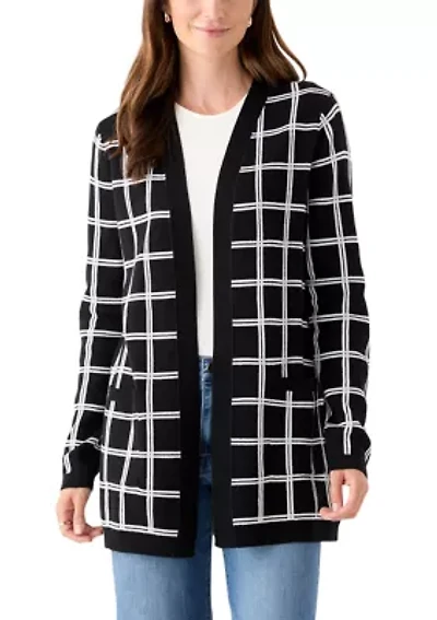 Women's Long Sleeve Jacquard Cardigan