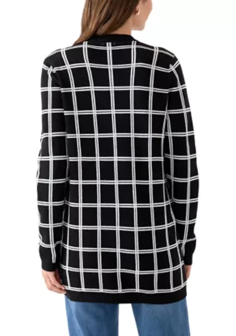 Women's Long Sleeve Jacquard Cardigan