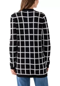 Women's Long Sleeve Jacquard Cardigan