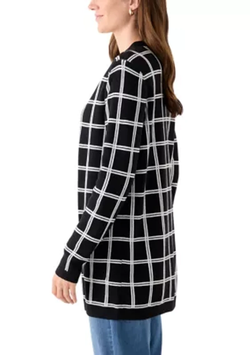 Women's Long Sleeve Jacquard Cardigan