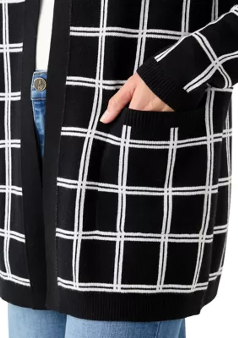 Women's Long Sleeve Jacquard Cardigan