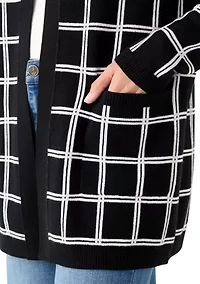 Women's Long Sleeve Jacquard Cardigan