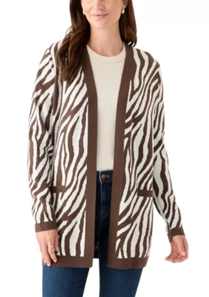 Women's Long Sleeve Jacquard Cardigan