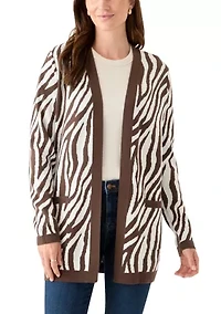 Women's Long Sleeve Jacquard Cardigan