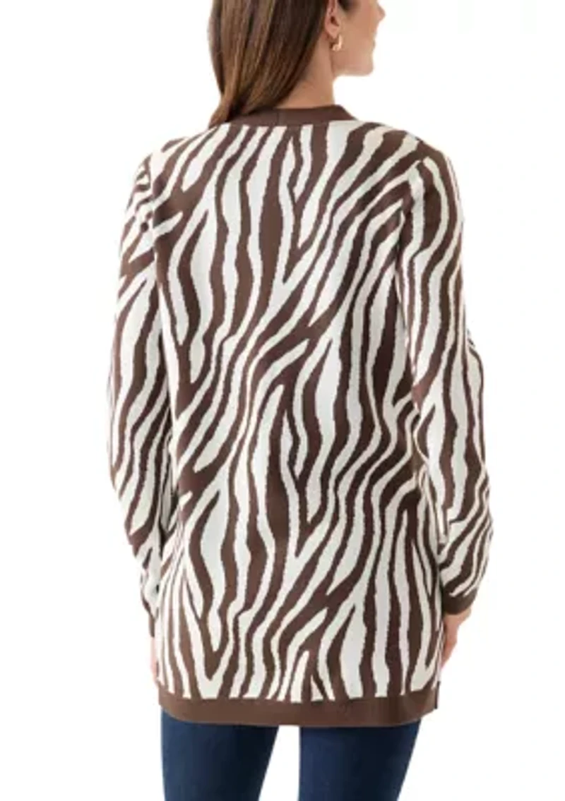 Women's Long Sleeve Jacquard Cardigan