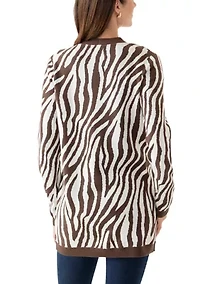 Women's Long Sleeve Jacquard Cardigan