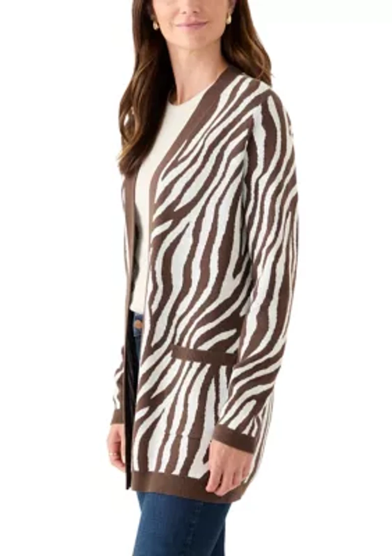 Women's Long Sleeve Jacquard Cardigan