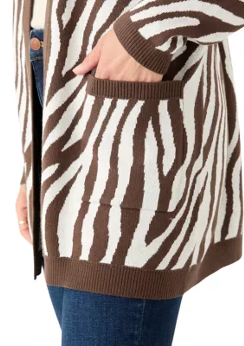 Women's Long Sleeve Jacquard Cardigan