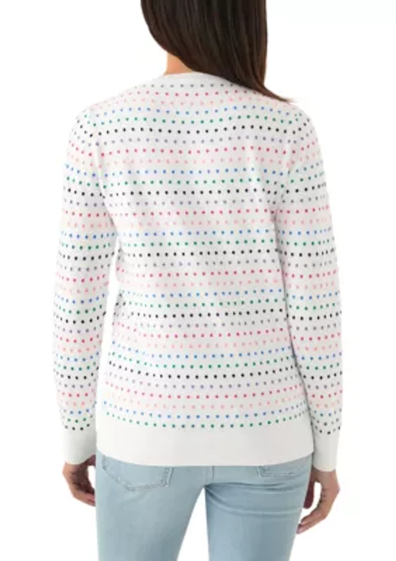 Women's Crew Neck Jacquard Printed Sweater