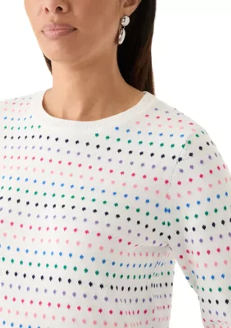 Women's Crew Neck Jacquard Printed Sweater