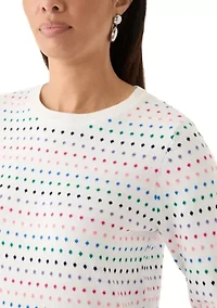 Women's Crew Neck Jacquard Printed Sweater