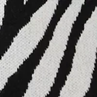 Women's Crew Neck Jacquard Knit Zebra Printed Sweater
