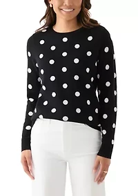 Women's Polka Dot Jacquard Knit Sweater