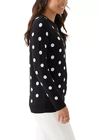 Women's Polka Dot Jacquard Knit Sweater