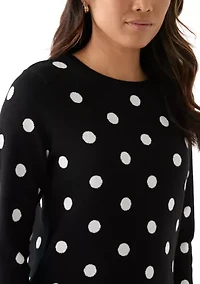 Women's Polka Dot Jacquard Knit Sweater