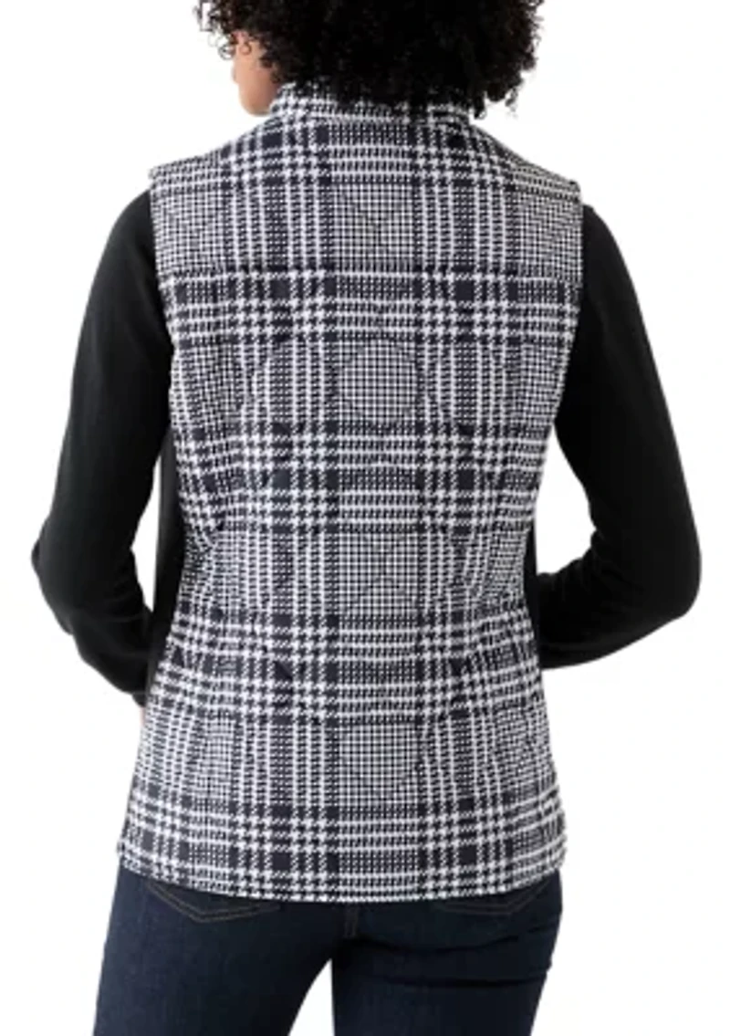 Women's Side Rib Plaid Print Vest