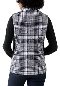Women's Side Rib Plaid Print Vest