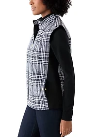 Women's Side Rib Plaid Print Vest