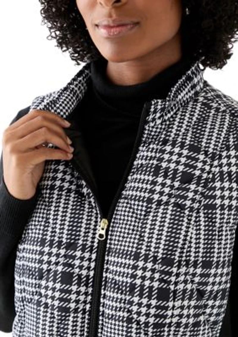 Women's Side Rib Plaid Print Vest