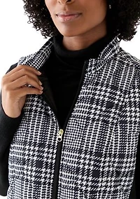 Women's Side Rib Plaid Print Vest