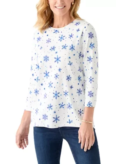 Women's 3/4 Sleeve Animal Print Top