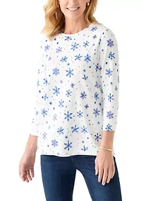 Women's 3/4 Sleeve Animal Print Top