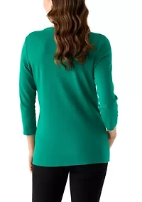 Women's 3/4 Sleeve Christmas Lights Graphic T-Shirt