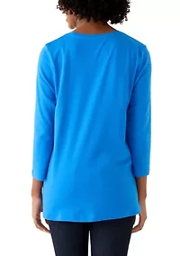 Women's 3/4 Sleeve Christmas Lights Graphic T-Shirt