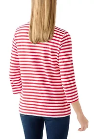 Women's 3/4 Sleeve Holiday Graphic T-Shirt