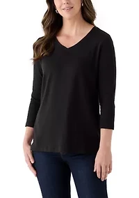 Women's Three-Quarter Sleeve V-Neck T-Shirt