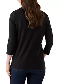 Women's Three-Quarter Sleeve V-Neck T-Shirt