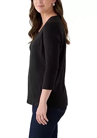 Women's Three-Quarter Sleeve V-Neck T-Shirt
