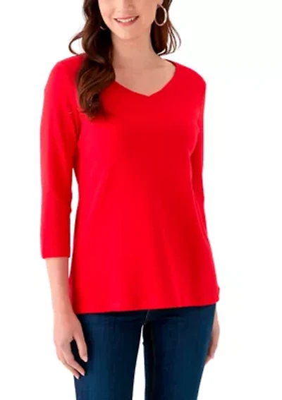 Women's 3/4 Sleeve V-Neck Top
